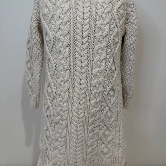 Gap Kids Cable Knit Cream Sweater Dress Size 4 - Picture 2 of 5